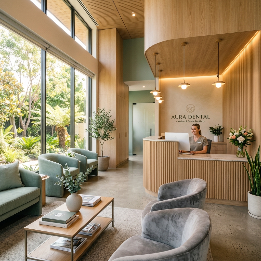 Aura Dental Studio luxury reception lobby